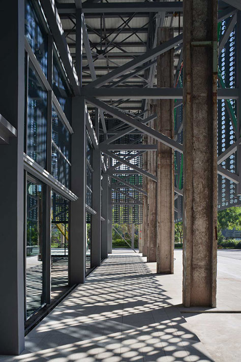 truss structure for perforated metal facade designed by WallaceLiu in Chongqing Industrial Museum