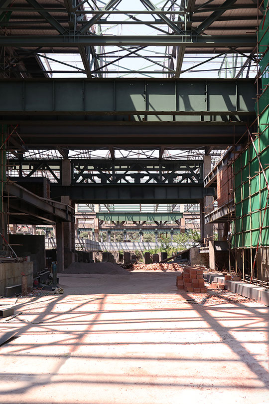 Main hall viewed from south in Chongqing Industrial Museum designed by WallaceLiu is under construction
