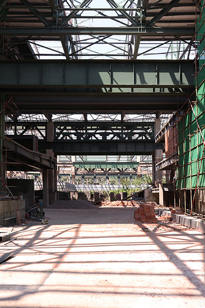 Main hall viewed from south in Chongqing Industrial Museum designed by WallaceLiu is under construction