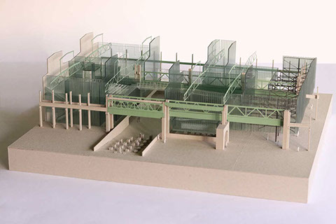 truss structure for perforated metal facade designed by WallaceLiu in Chongqing Industrial Museum