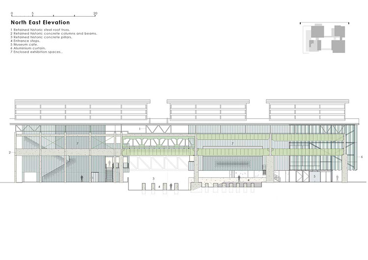 truss structure for perforated metal facade designed by WallaceLiu in Chongqing Industrial Museum