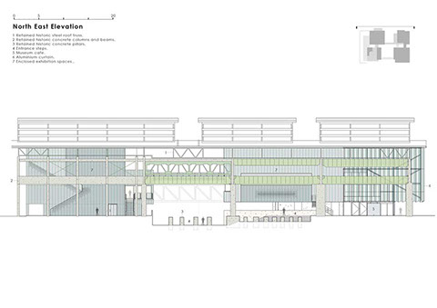 truss structure for perforated metal facade designed by WallaceLiu in Chongqing Industrial Museum